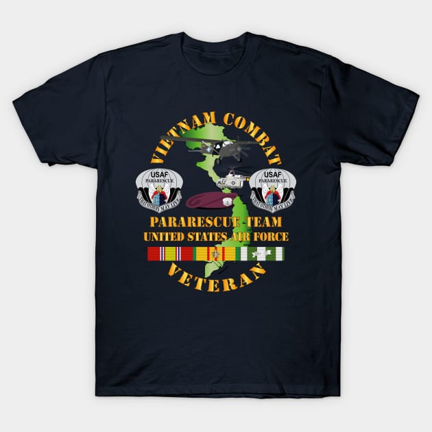 Vietnam Combat Veteran w Pararescue Huskie T-Shirt by twix123844